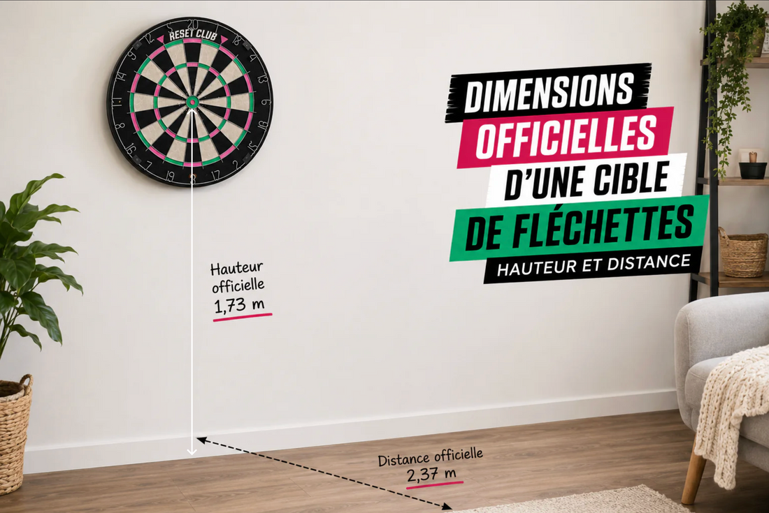 Dimensions officielles d'une cible de fléchettes : hauteur et distance